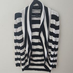 INC International Concepts Black and White Striped Cardigan